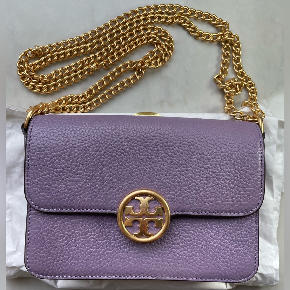 NWT Tory Burch Olivia 141659 Pebbled Leather Women’s Bag Black Gold Hardware